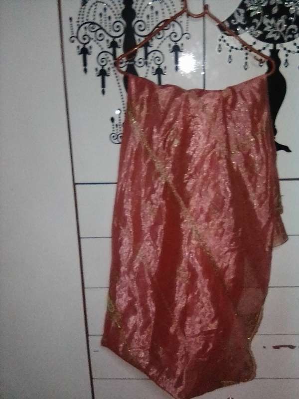 Stunning light pink lined and netted Indian outfit