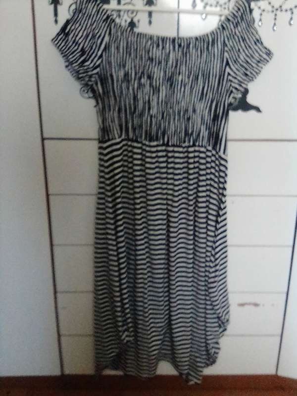 Blue and white striped dress size 42