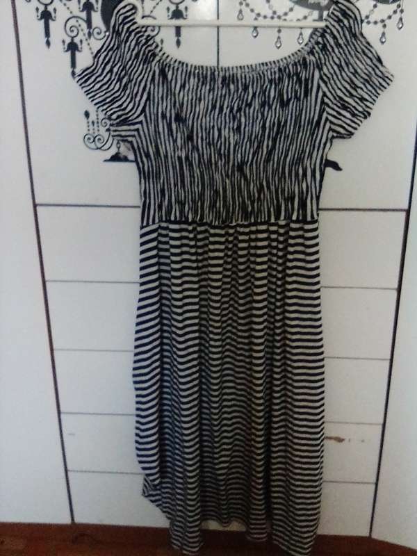 Blue and white striped dress size 42