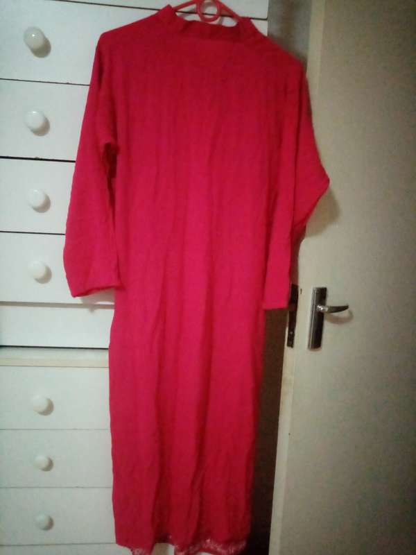 Bright pink embroidered Indian dress