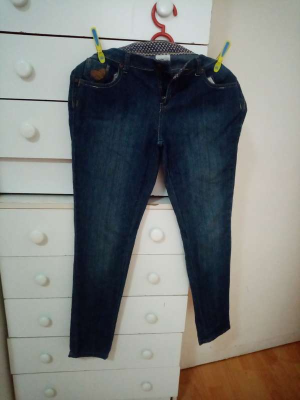 Blue denim straight cut jeans size 14