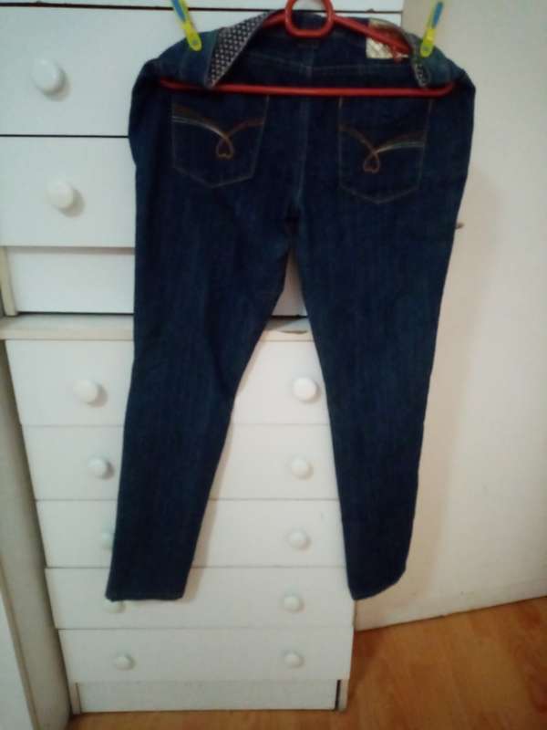 Blue denim straight cut jeans size 14