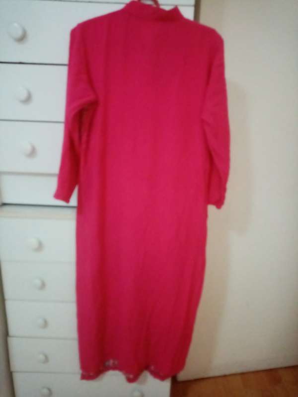 Bright pink embroidered Indian dress