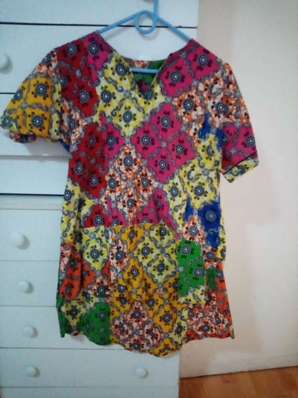 Stunning traditional Congolese colourful handmade outfit