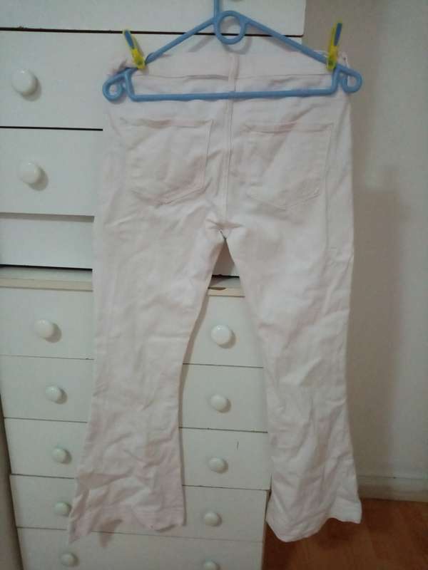 White bell flare Express denim jeans