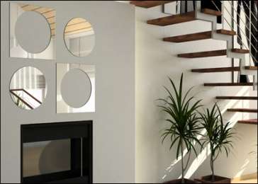 Acrylic Mirror Wall Decor 4 circles n squares