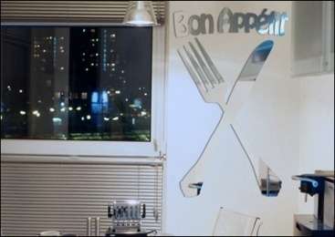 Acrylic Mirror Wall Decor Bon Appetite