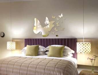 Acrylic Mirror Wall Decor Flying Butterflies