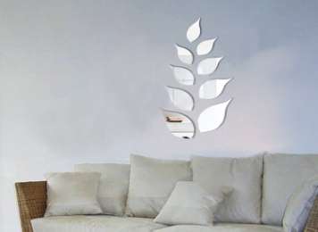 Acrylic Mirror Wall Decor Leaves