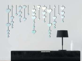 Acrylic Mirror Wall Decor String of Hearts