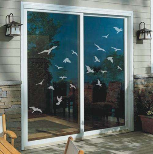 25 Frosted Birds "Sandblast-Effect" Vinyl Decals - Home Decor Stickers