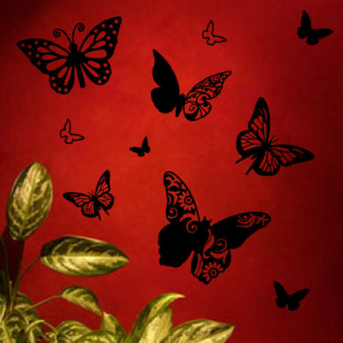 Designer Butterflies Vinyl Decals - Wall Art Stickers