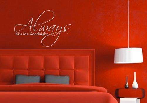Inspirational "Always Kiss me Goodnight" Vinyl Decals - Wall Art Stickers
