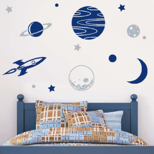 Space Rocket Vinyl Decals - Wall Art Stickers