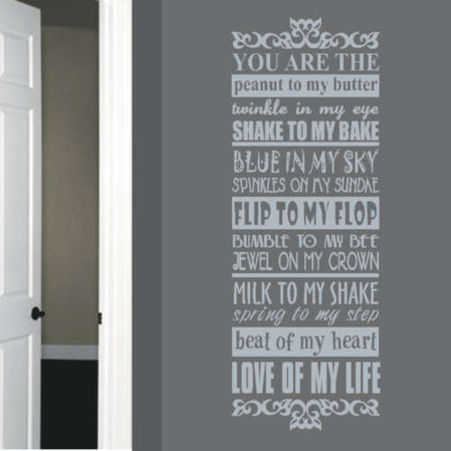 Inspirational "Love of my Life" Vinyl Decals - Wall Art Stickers