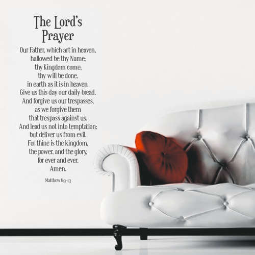 Inspirational Lords Prayer Vinyl Decals - Wall Art Stickers