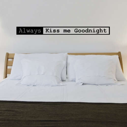 ON SPECIAL!! Inspirational Retro "Kiss Goodnight" Decals (Available in Black only)