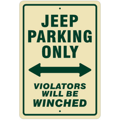 Jeep Parking Sign