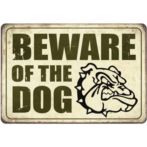 Beware of the Dog Retro Sign