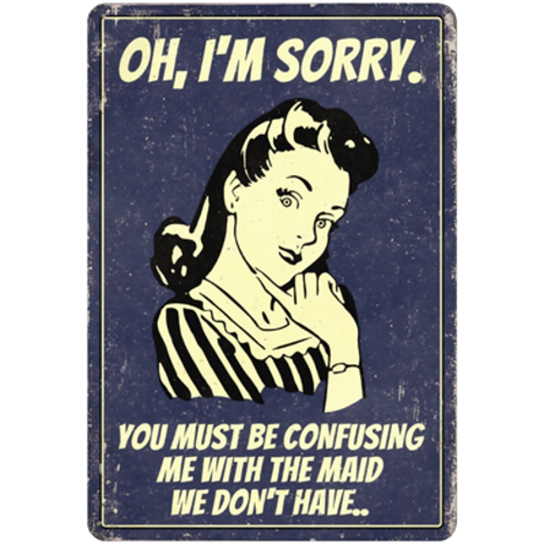 Retro Woman Metal Sign