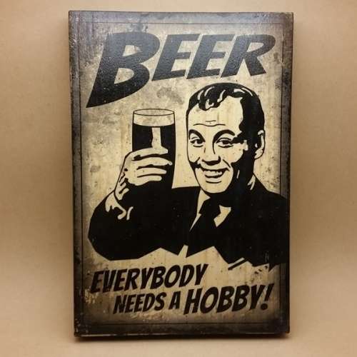 Retro-style Wooden Beer sign