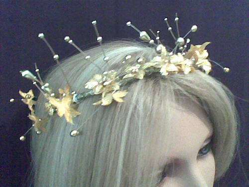 TIARA  / HEADPIECE - Handmade Gold Floral Tiara