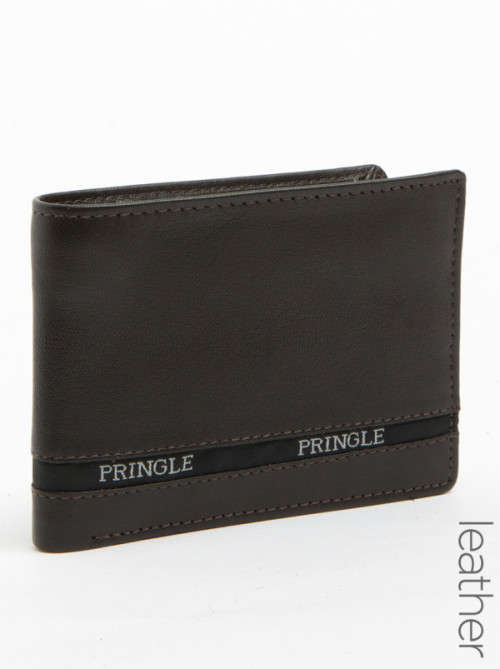 R1 Start! Pringle genuine leather wallet in gift box - Brown
