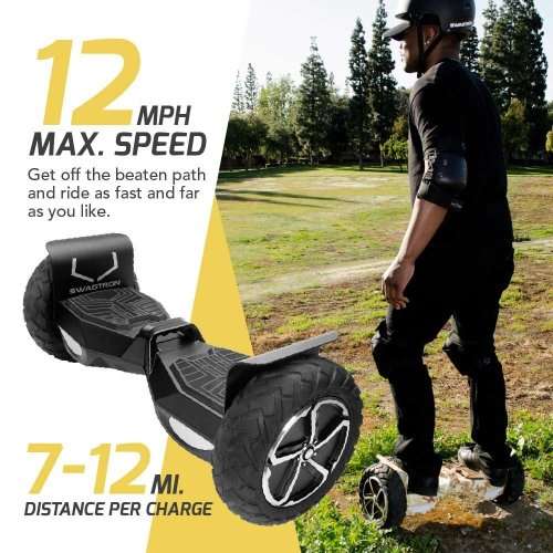 SWAGTRON T6 Off-Road Hoverboard - First in the World to Handle Over 380 LBS, Up to 20 KMPH