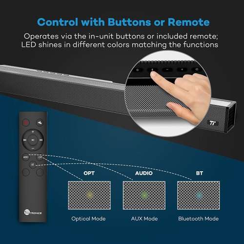 TaoTronics Sound Bar Bluetooth Audio Speakers for TV Home Theater Surround Sound