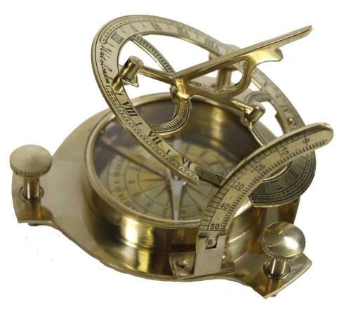 4" Sundial Compass - Solid Brass Sun Dial