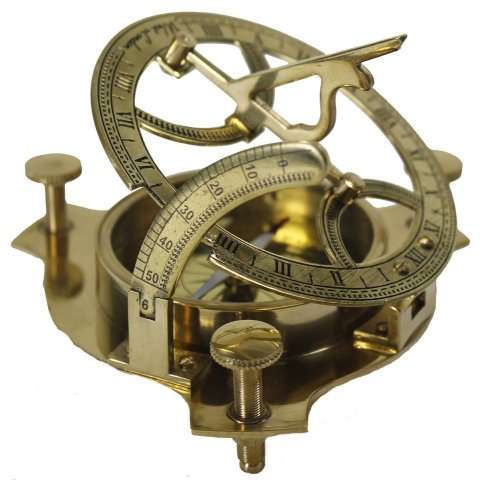 4" Sundial Compass - Solid Brass Sun Dial