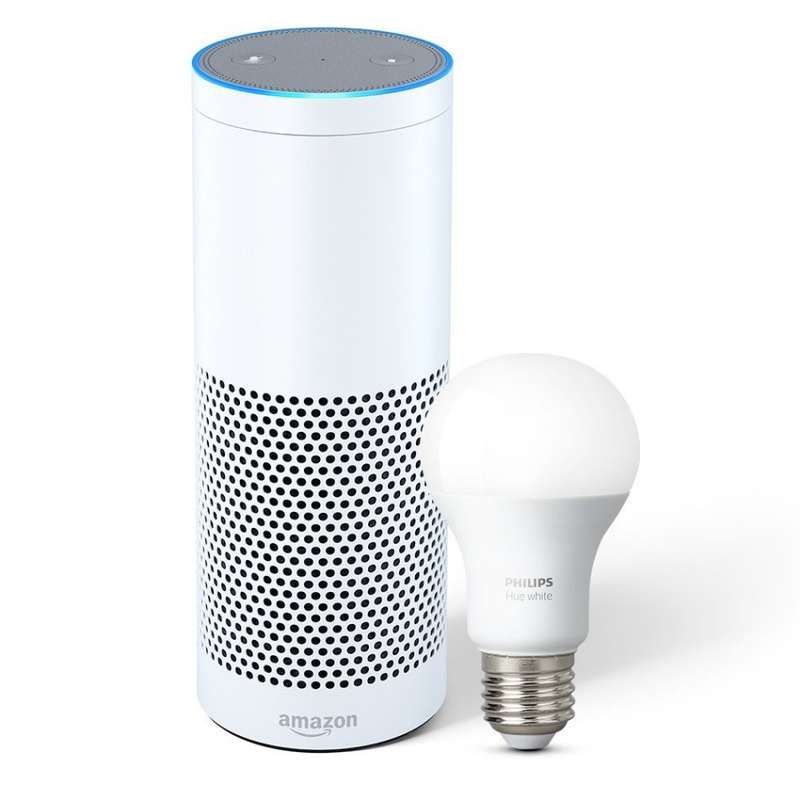 Echo Plus with built-in Hub - White + Philips Hue Bulb included