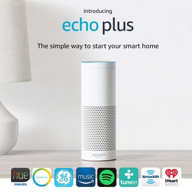 Echo Plus with built-in Hub - White + Philips Hue Bulb included