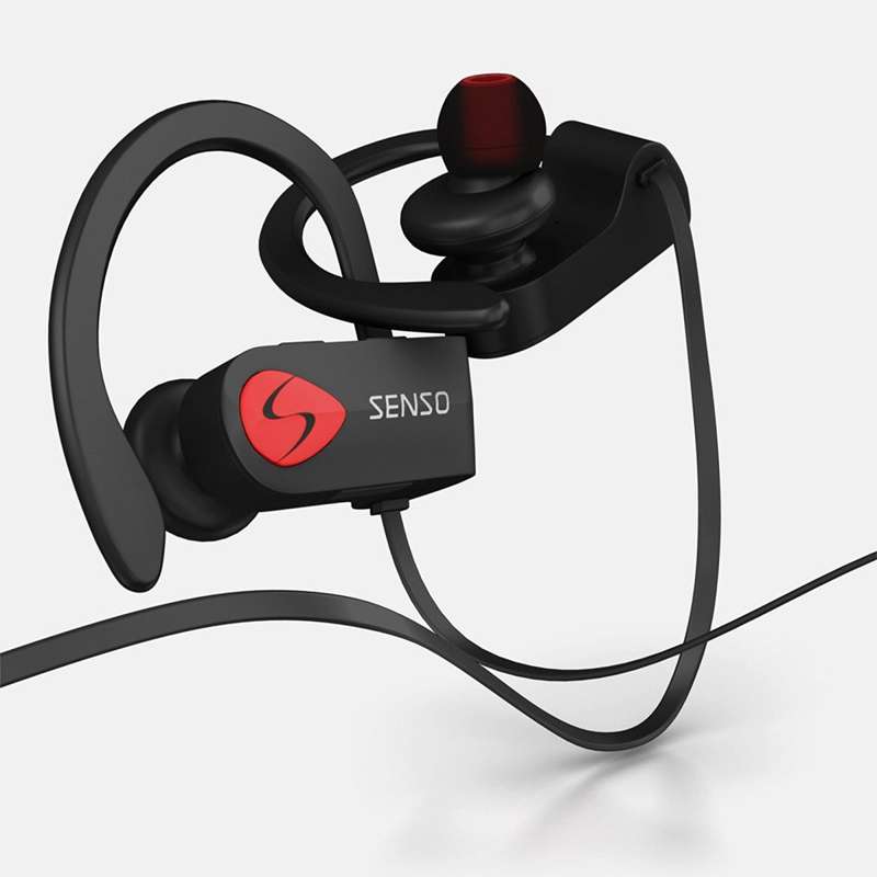 SENSO Bluetooth Sports Earphones w/ Mic Waterproof Earbuds for Gym
