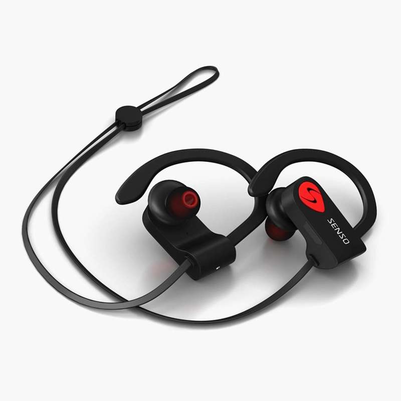 SENSO Bluetooth Sports Earphones w/ Mic Waterproof Earbuds for Gym