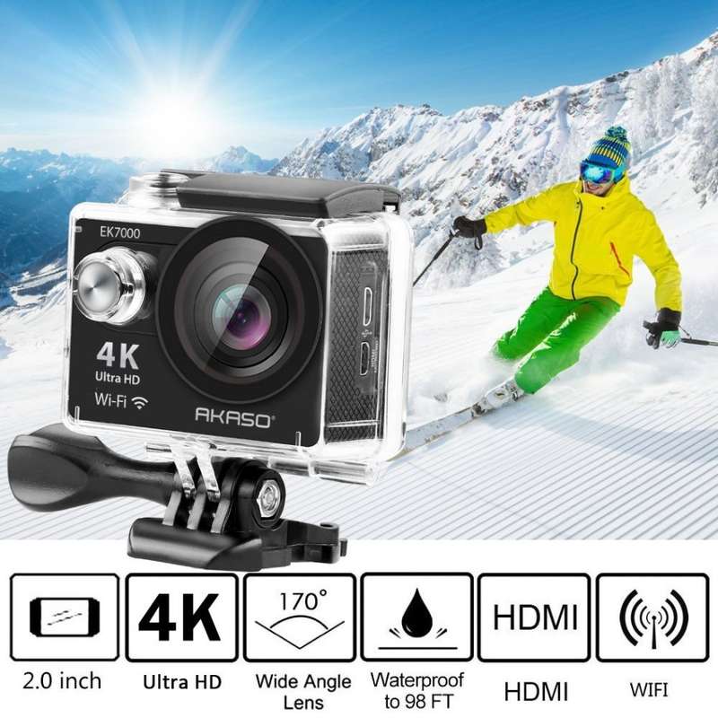 AKASO EK7000 4K WIFI Sports Action Camera Ultra HD Waterproof 12MP 170 Degree Wide Angle