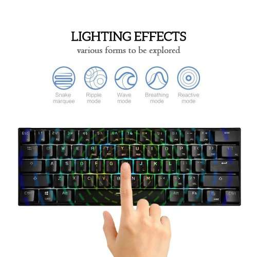 Mechanical Keyboard, ANNE Pro Bluetooth 4.0 Wired/Wireless Computer Keyboard with Full RGB LED