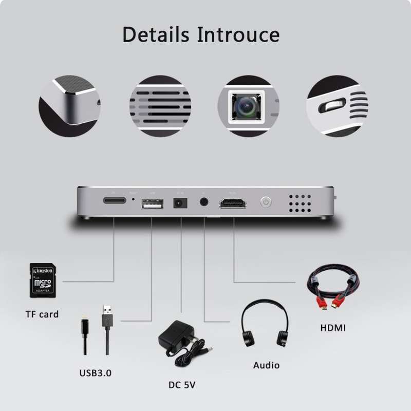 Mini Portable Projector For iPhone, Mobile Projector for Outdoor,Pico HD Video Projector Bluetooth