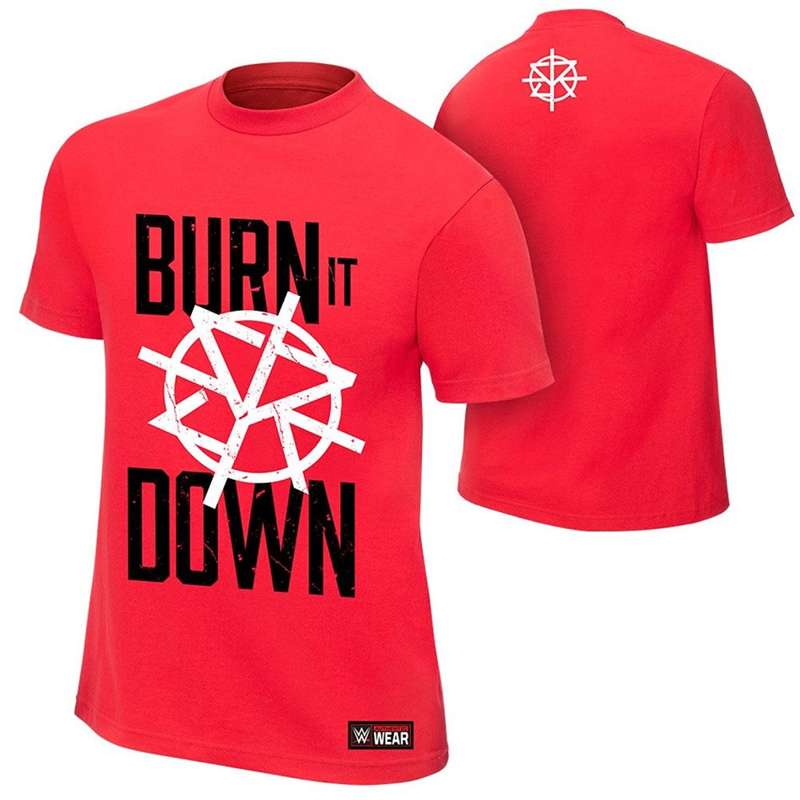 WWE Seth Rollins Burn It Down Red Authentic T-Shirt