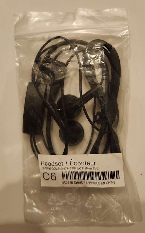 Samsung Black Stereo Headset Handsfree GH59-07345A for certain S, A, M and R series phones