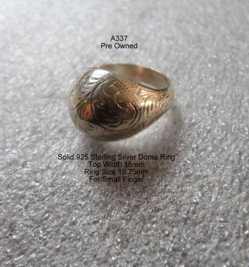 Solid.925 Sterling Silver Dome Ring