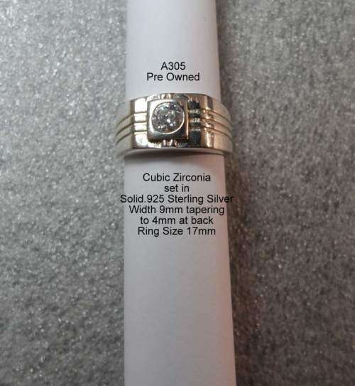 Solid.925 Sterling Silver Ring with Cubic Zirconia