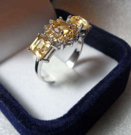 Impressive Genuine Citrine Set in Solid Sterling Silver