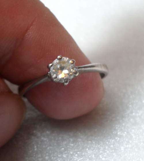 Solid Sterling Silver Solitaire Ring