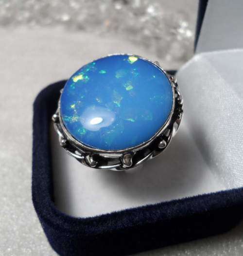 Impressive GLITTER Ring set in 925 Electroplate