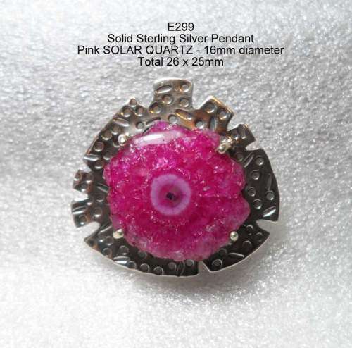 PINK SOLAR QUARTZ SET IN SOLID STERLING