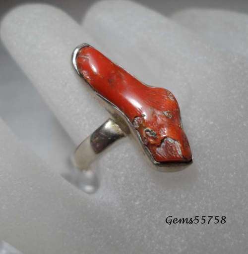 GENUINE RED CORAL SET IN SOLID STERLING