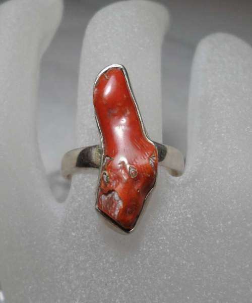 GENUINE RED CORAL SET IN SOLID STERLING