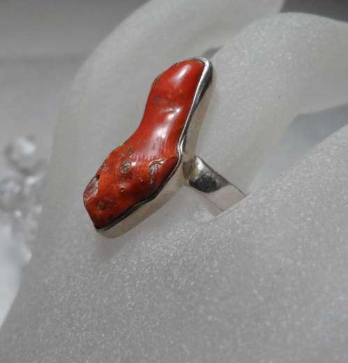 GENUINE RED CORAL SET IN SOLID STERLING