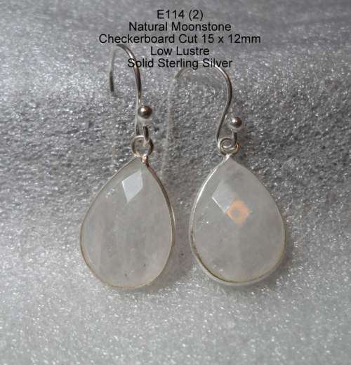 NATURAL MOONSTONE EARRINGS - STERLING SILVER